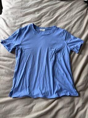 Anthropologie Periwinkle Boxy Crewneck Pocket Tee